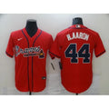 Men's Atlanta Braves #44 Hank Aaron Red Stitched MLB Jersey