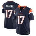 Men's Denver Broncos #17 Jaylen Waddle Navy Vapor F.U.S.E. Limited Stitched Football Jersey