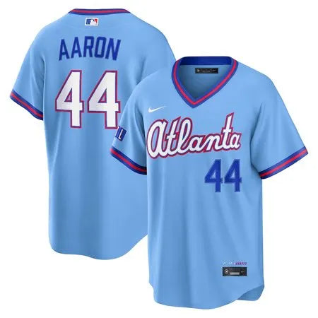 Men's Atlanta Braves #44 Hank Aaron Nike Powder Blue 2026 City Connect Stadium Jersey HP41
