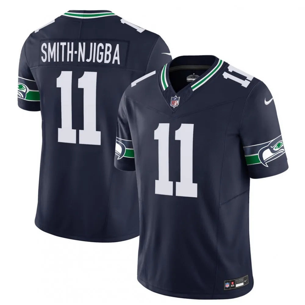 Men's Seattle Seahawks #11 Jaxon Smith-Njigba 2023 F.U.S.E. Navy Limited Stitched Football Jersey