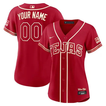 Women's Texas Rangers Nike Red 2026 City Connect Stadium Custom Jersey DSX8
