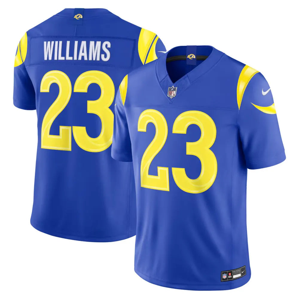 Youth Los Angeles Rams #23 Kyren Williams Nike Royal Vapor F.U.S.E. Sewn Down Limited Jersey