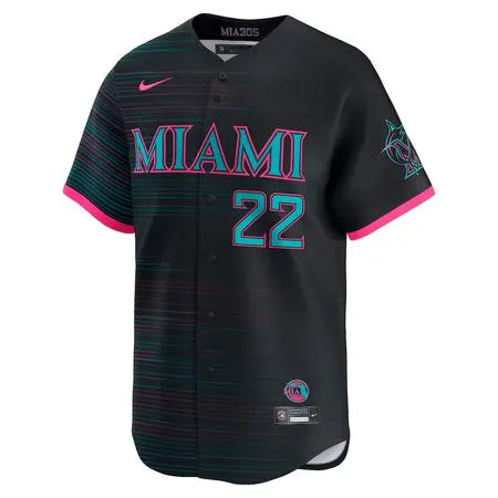 Men's Miami Marlins #22 Sandy Alcantara
Black 2025 City Connect Limited Jersey